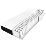 vidaXL Sommier à lattes de lit avec matelas Noir 90x190 cm Tissu
