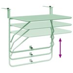 vidaXL Table Suspendue de Balcon Vert menthe 60 x 39 x 65 cm Acier