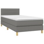 vidaXL Sommier à lattes de lit et matelas Gris foncé 90x190 cm Tissu