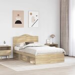 vidaXL Cadre de lit avec tête de lit Sonoma 120 x 190 cm Pin massif