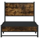 vidaXL Cadre de lit en métal sans matelas chêne fumé 80x200 cm