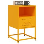 vidaXL Tables de chevet 2 Pièces jaune moutarde 36x39x60 5 cm acier