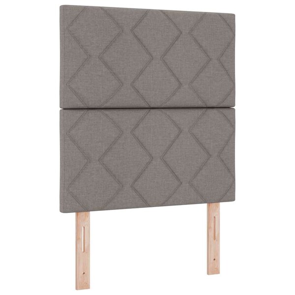 vidaXL Lit à ressort LED avec matelas Taupe 80 x 200 cm tissu