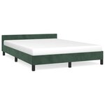 vidaXL Cadre de lit avec tête de lit Vert foncé 140x200 cm Velours