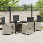 vidaXL Ensemble de salle à manger pour jardin 5 Pièces Gris clair