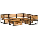 vidaXL Salon de jardin avec coussins 6 Pièces bois d'acacia solide