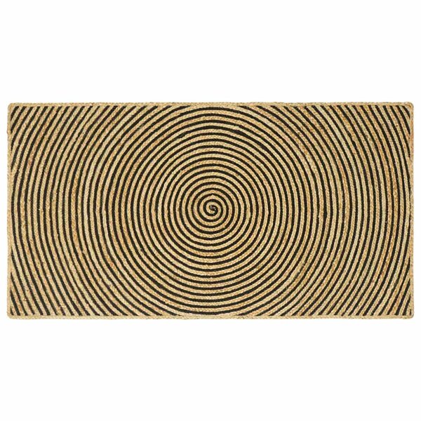 vidaXL Tapis Naturel et Noir 100 x 200 cm Jute