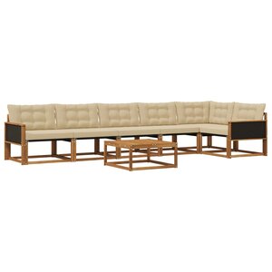 vidaXL Ensemble de canapés d'extérieur 7 Pièces Naturel et Beige