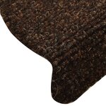 vidaXL Tapis d'escalier autocollants 15Pièces Marron 65x21x4cm Aiguilleté