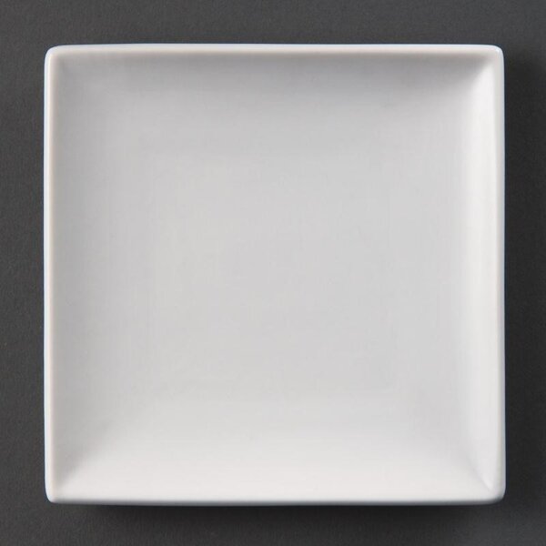 Assiettes carrées blanches 240(l)mm - lot de 12 - olympia -  - porcelaine240 240