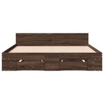 vidaXL Cadre de lit et tiroirs chêne marron 150x200 cm bois ingénierie