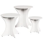 vidaXL Table basse 3 Pièces Blanc 46 x 46 x 47 cm Bois massif en pin