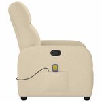 vidaXL Fauteuil de massage inclinable Crème Tissu