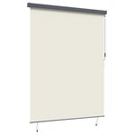 vidaXL Store Roulant Extérieur Rayé Réglable Crème 220 x 250 cm tissu