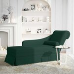 vidaXL Fauteuil long et traversin accoudoir droit vert foncé velours