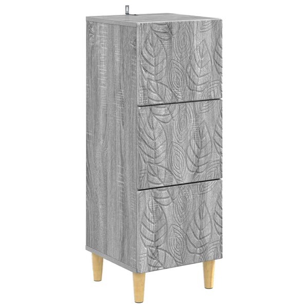 vidaXL Armoire à tiroirs Sonoma gris 33 x 34 5 x 90 cm