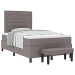 vidaXL Lit à ressorts avec tête de lit Taupe 120 x 200 cm tissu