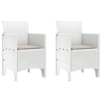 vidaXL Chaise de jardin 2 pc Blanc Polypropylène
