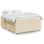 vidaXL Sommier à lattes de lit avec matelas Crème 140x200 cm Tissu