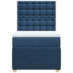vidaXL Sommier à lattes de lit avec matelas Bleu 90x200 cm Tissu
