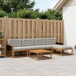 vidaXL Ensemble de canapés d'extérieur 6 Pièces Naturel et Gris clair