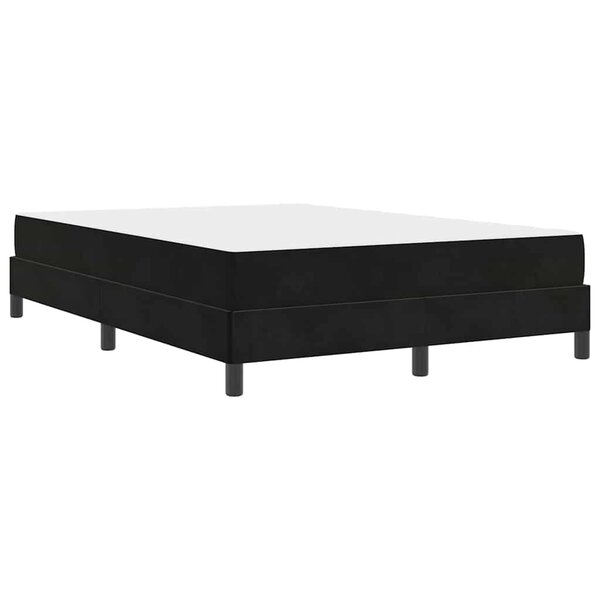 vidaXL Lit boxspring avec matelas Noir 140 x 190 cm Velours