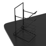 Bureau table poste de travail meuble d'ordinateur informatique étude de jeu à LED en forme de Z 110 x 60 x 75 cm noir 02_0023778