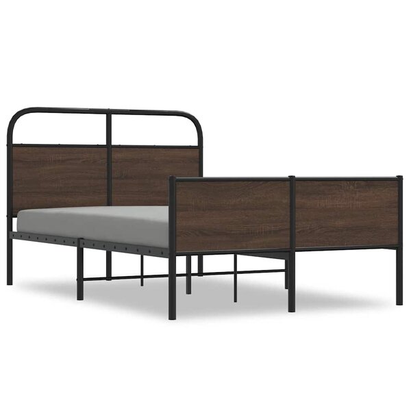 vidaXL Cadre de lit sans matelas 135x190 cm chêne marron