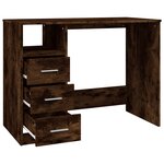 vidaXL Bureau avec tiroirs Chêne fumé 102x50x76 cm Bois d'ingénierie