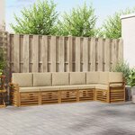 vidaXL Ensemble de canapé d'angle avec coussin 6 Pièces Naturel et Beige