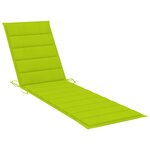 vidaXL Chaises longues lot de 2 et coussin vert vif Bois teck solide