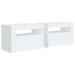 vidaXL Tables de chevet 2 Pièces avec LED Blanc 60x35x40 cm