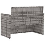 vidaXL Banc de jardin avec coussins Gris 105 cm Résine tressée