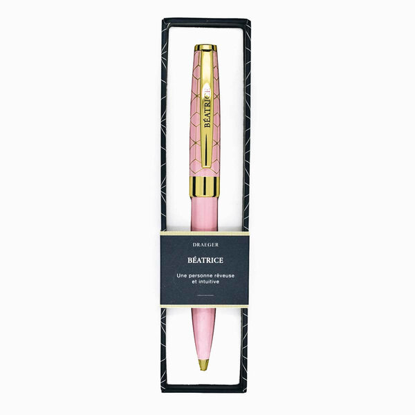Stylo personnalisé prénom de femme au choix - Pastel Chic - Béatrice - Draeger