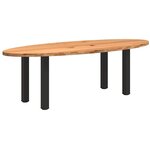 vidaXL Table à manger marron clair bois de chêne massif ovale