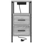 vidaXL Cabinet de chevet avec tiroir 2 Pièces Gris Sonoma 30 x 48 x 61 cm