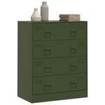 vidaXL Buffet vert olive 67x39x83 cm acier