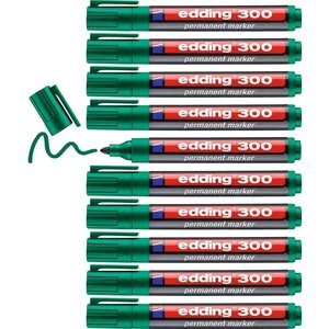 Marqueur Permanent 300 Vert Pointe Ronde 1 5-3 mm x 10 EDDING