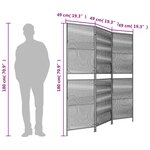 vidaXL Cloison de séparation 3 panneaux gris résine tressée