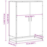 vidaXL Armoire à chaussures chêne sonoma bois d'ingénierie et métal