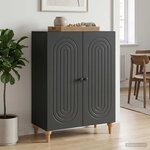 vidaXL Buffet Noir 66 x 34 5 x 90 cm Bois d'ingénierie
