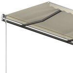 Vidaxl auvent manuel rétractable avec poteaux 4x3 5 m crème