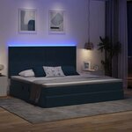 vidaXL Lit avec des lumières à LED Bleu foncé 200 x 200 cm Velours