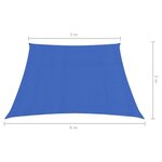 vidaXL Voile d'ombrage 160 g/m² Bleu 3/4x2 m PEHD