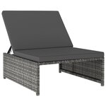 vidaXL Chaises longues 2 Pièces avec table Résine tressée Gris