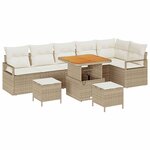 vidaXL Ensemble de canapé de jardin avec coussin 9 Pièces Beige et crème
