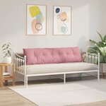 vidaXL Coussin de Dos Rose 180 x 50 cm Tissu en velours côtelé