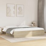 vidaXL Cadre de lit chêne sonoma 180x200 cm bois d'ingénierie