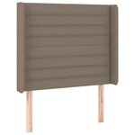 vidaXL Sommier à lattes de lit matelas et LED Taupe 90x190 cm Tissu