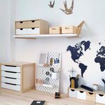 Mini rangement bloc en pin brut ave tiroirs 4 tiroirs